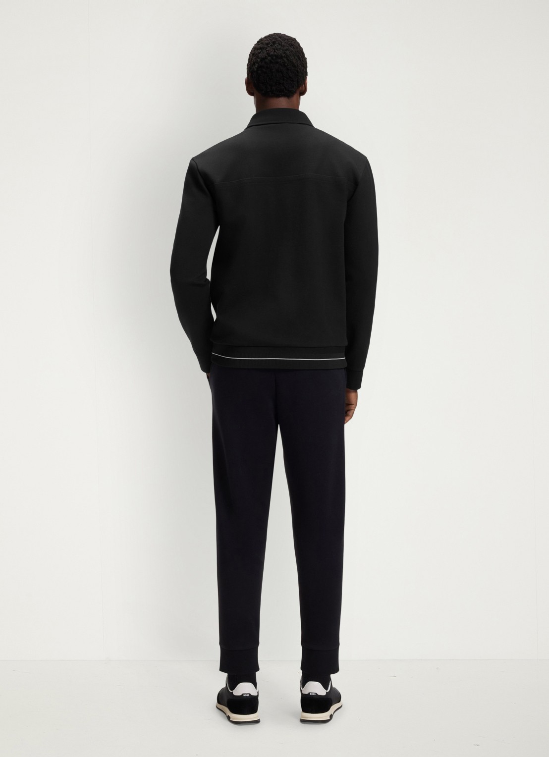BOSS SW_Member sweatvest met steekzakken - achterkant 5 black-001 / zwart