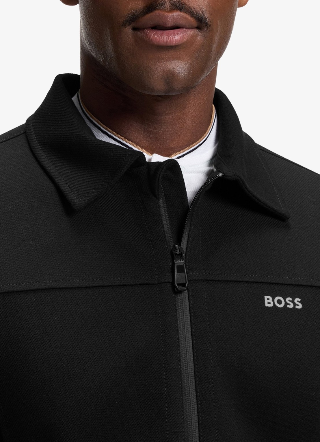 BOSS SW_Member sweatvest met steekzakken - detail 2 black-001 / zwart