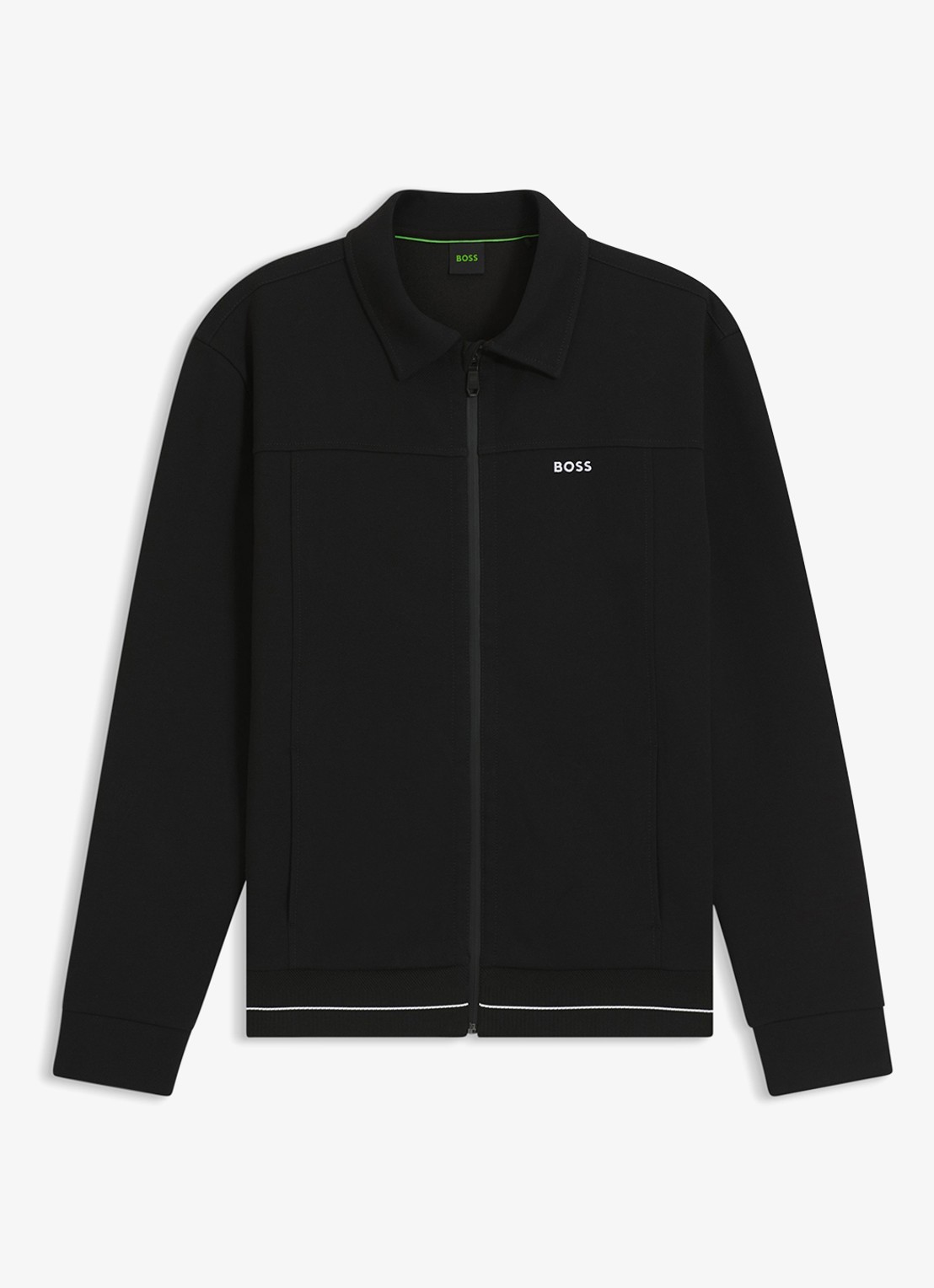 BOSS SW_Member sweatvest met steekzakken - voorkant 3 black-001 / zwart