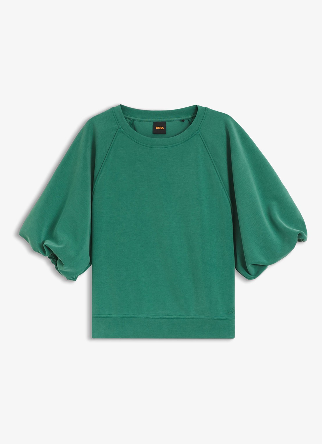 BOSS Sweater met ballonmouw - voorkant dark green-302 / groen