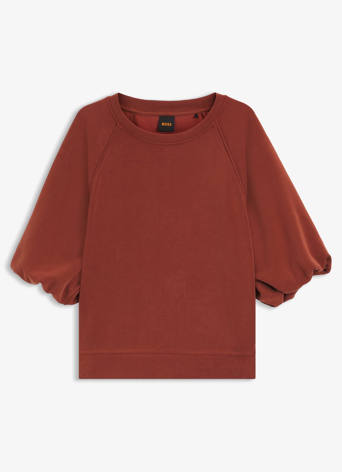 BOSS Sweater met ballonmouw - voorkant 2 dark red-604 / rood