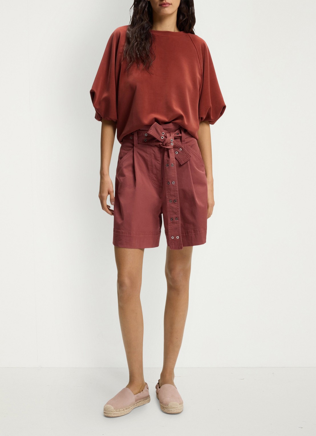 BOSS Sweater met ballonmouw - voorkant 3 dark red-604 / rood