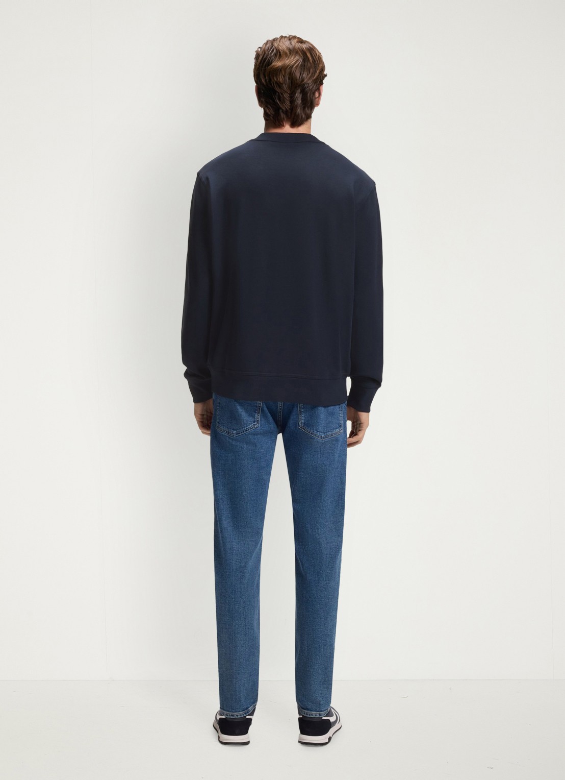 BOSS Sweater met logo - achterkant donkerblauw