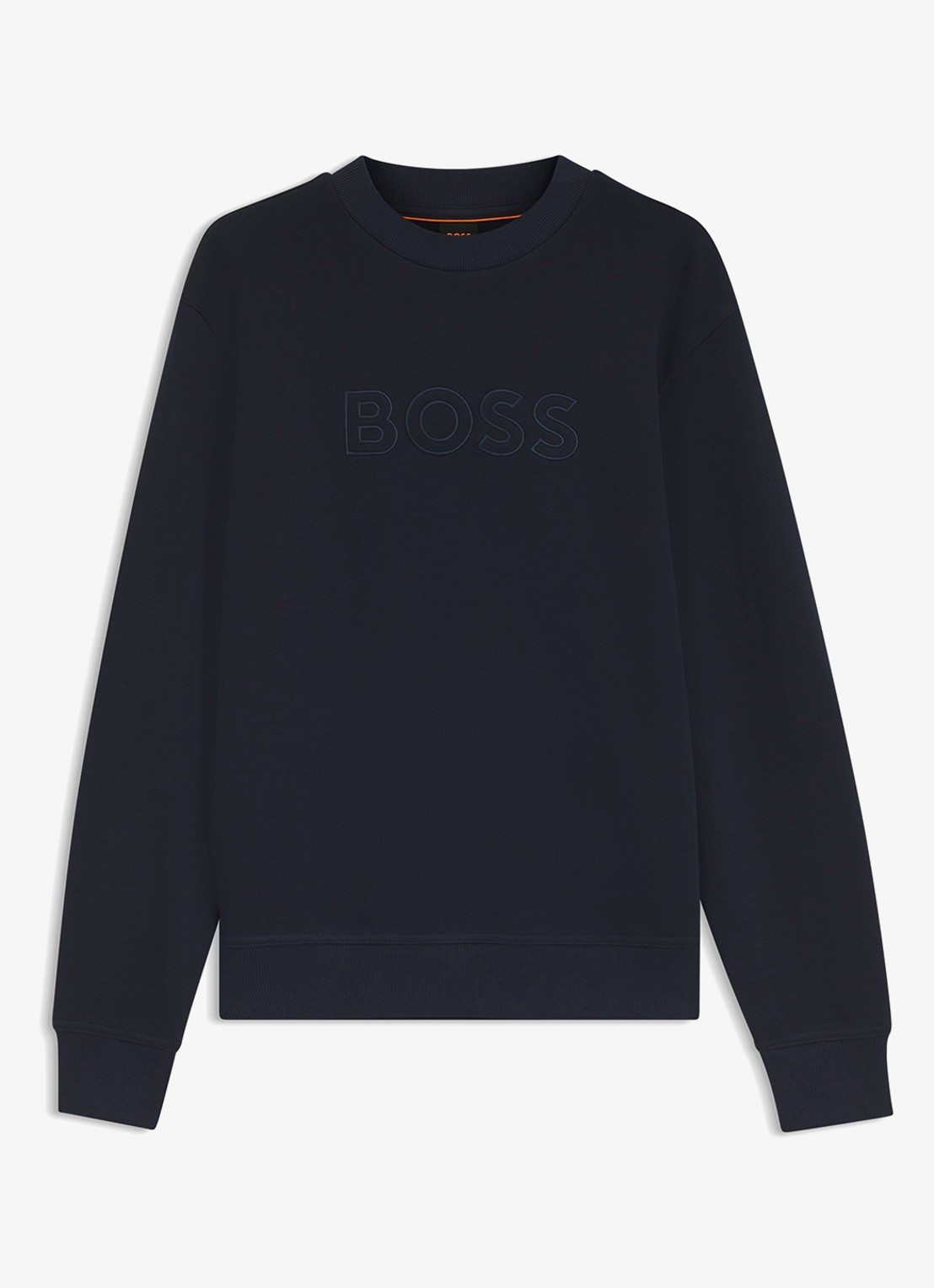 BOSS Sweater met logo - voorkant donkerblauw