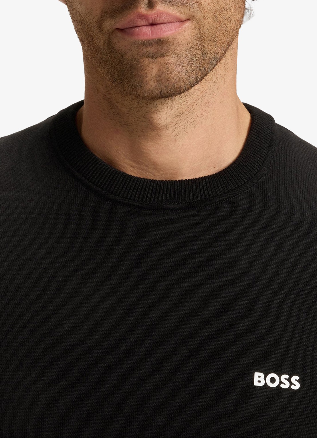 BOSS Sweater met logo - detail 5 zwart