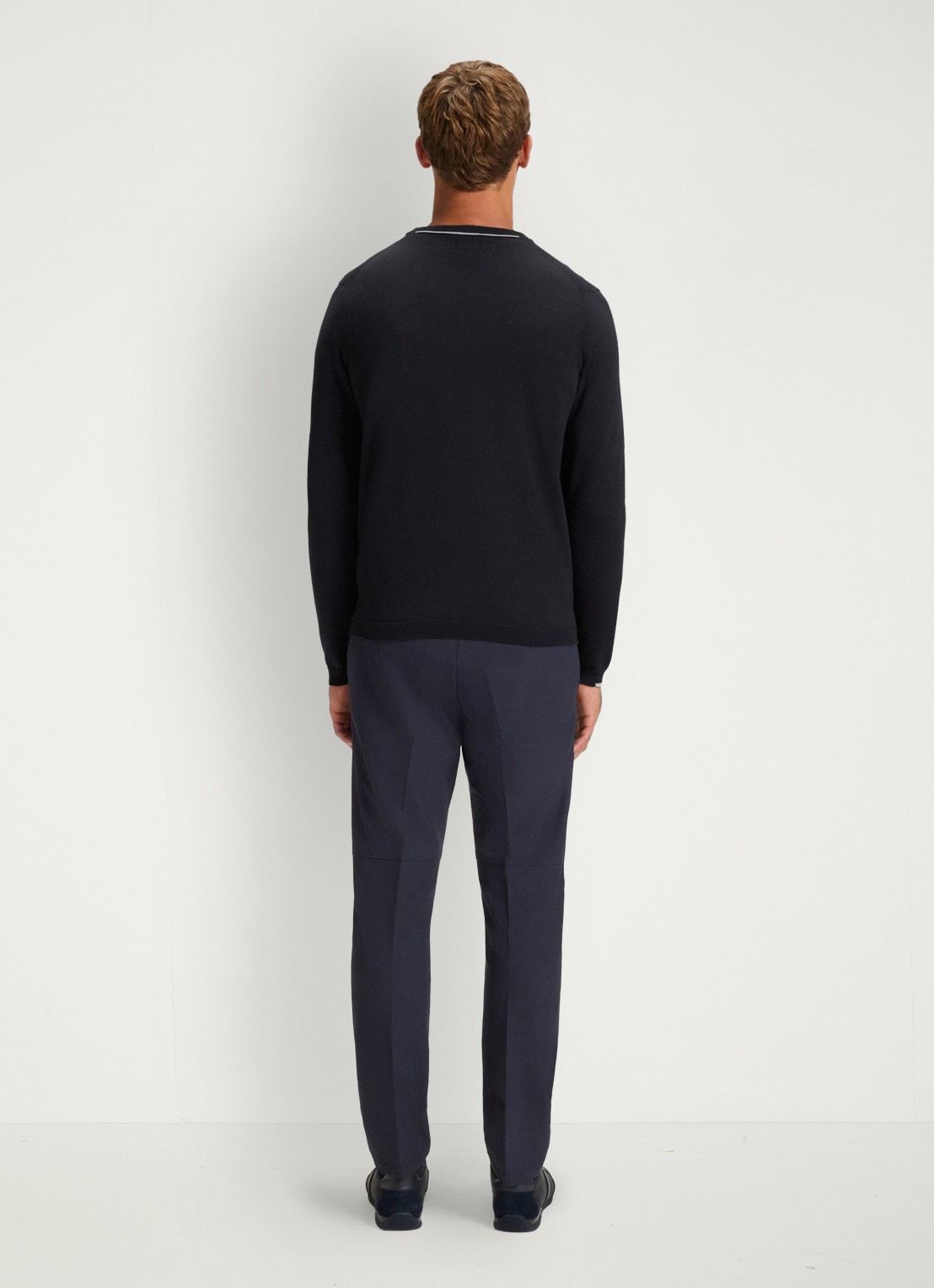 BOSS Sweater met logo - achterkant donkerblauw