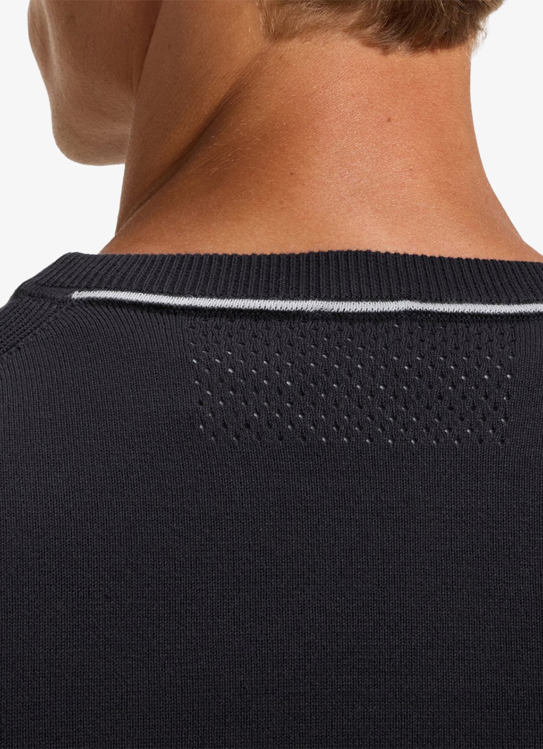 BOSS Sweater met logo - detail 5 donkerblauw