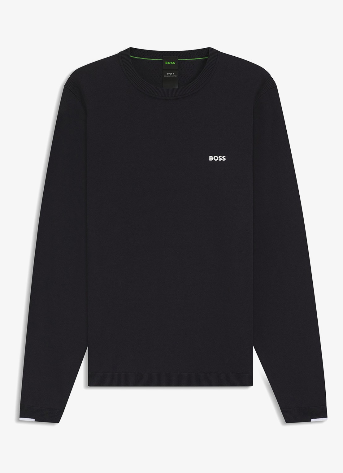 BOSS Sweater met logo - voorkant 2 donkerblauw