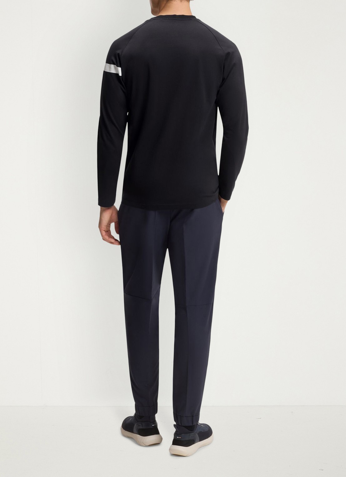 BOSS Sweater met logo - achterkant 3 donkerblauw