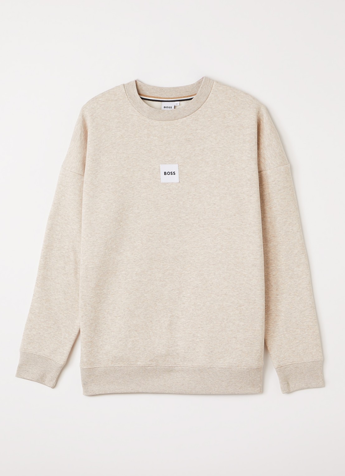 BOSS Sweater met logo - voorkant beige