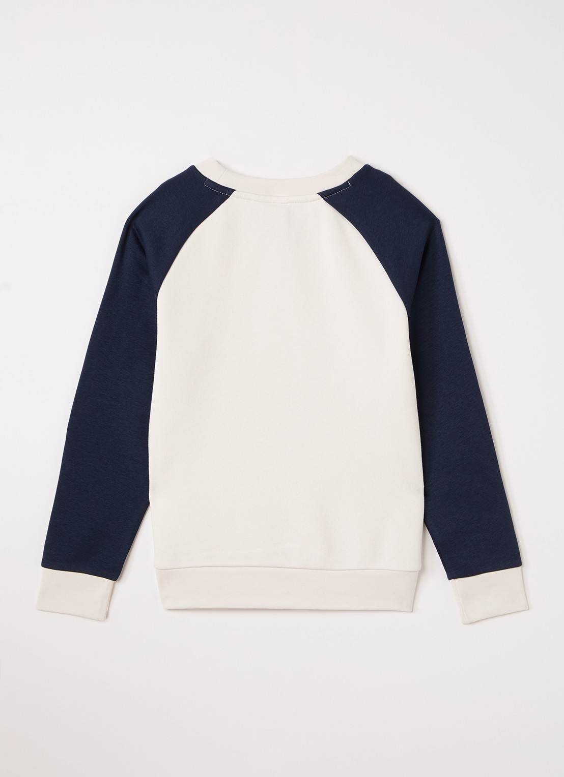 BOSS Sweater met logo - voorkant 3 ivoor