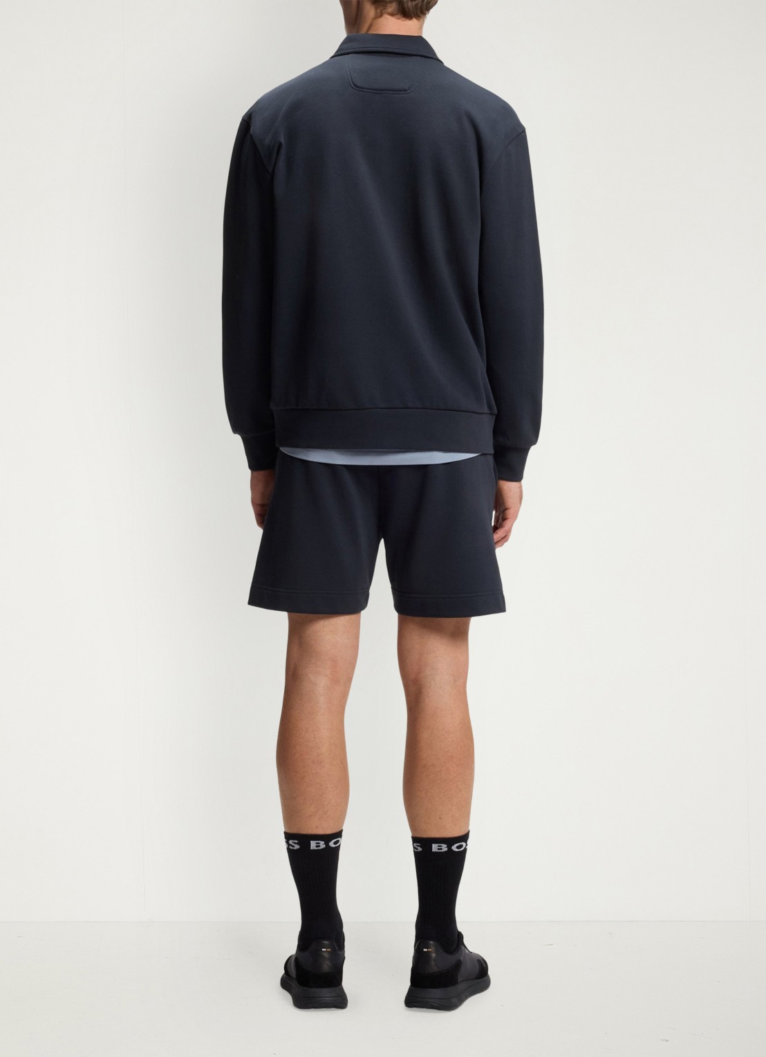 BOSS Sweater met logo - achterkant donkerblauw