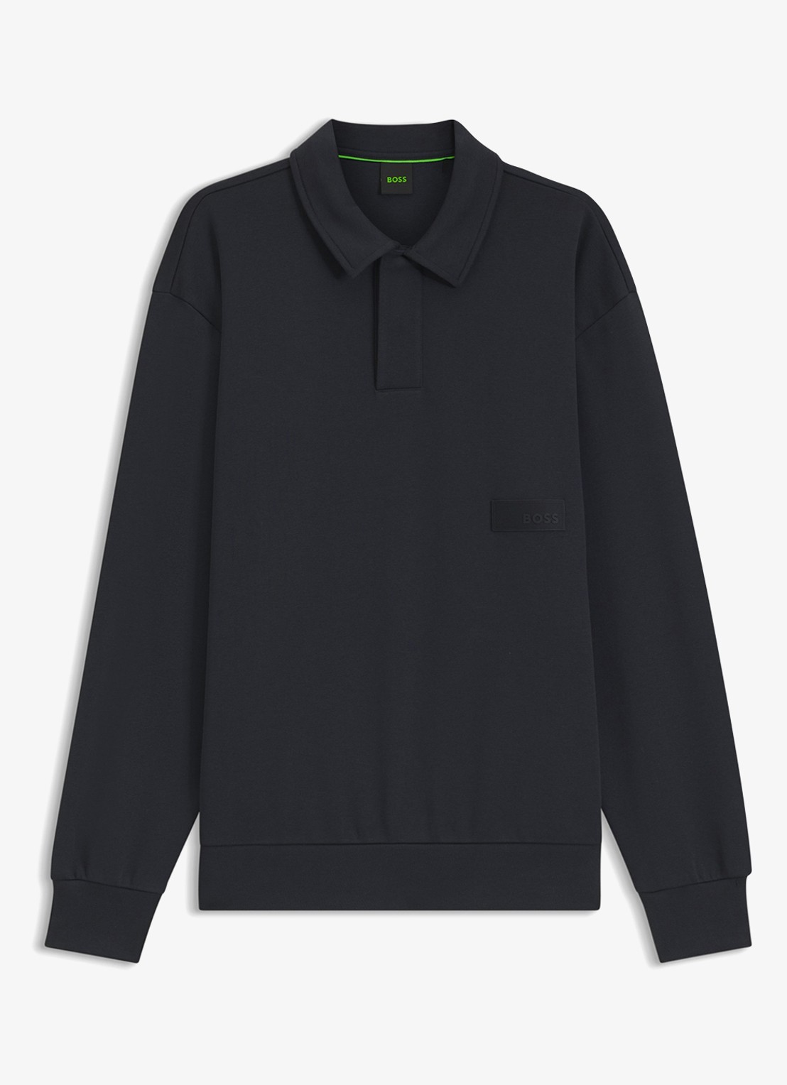 BOSS Sweater met logo - voorkant 2 donkerblauw