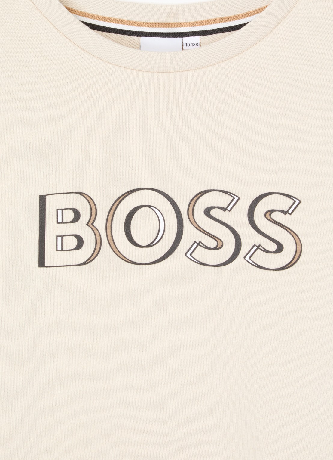 BOSS Sweater met logoprint - detail 3 beige