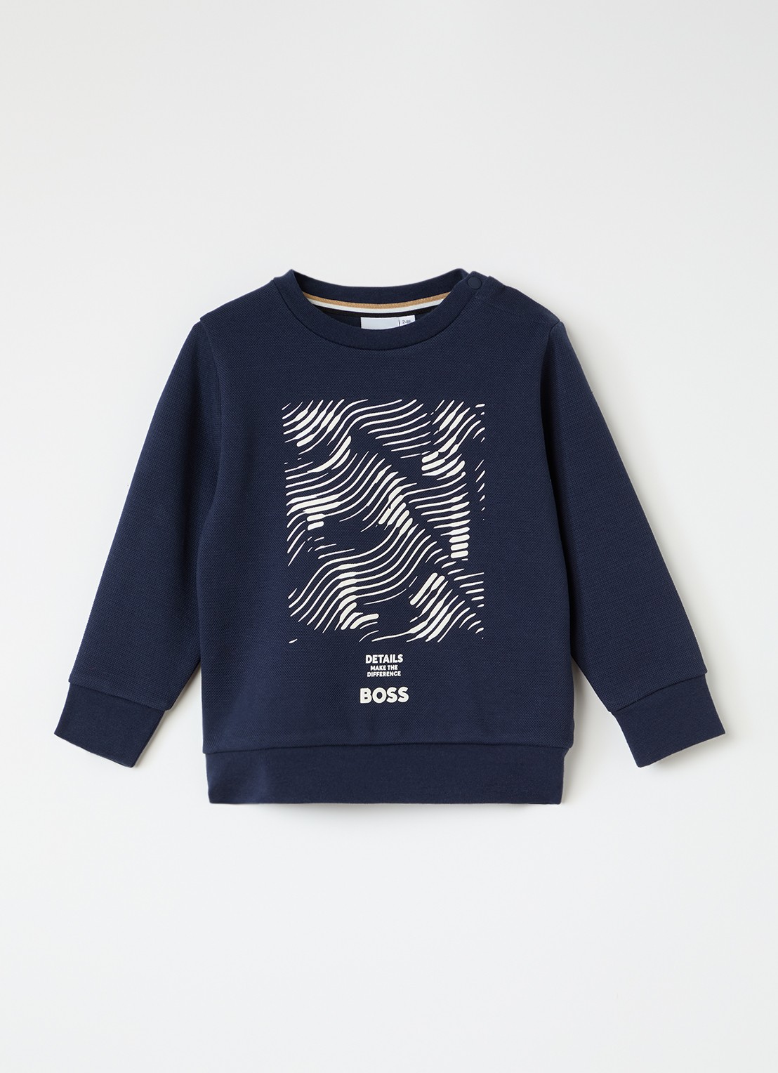 BOSS Sweater met print - voorkant 2 donkerblauw