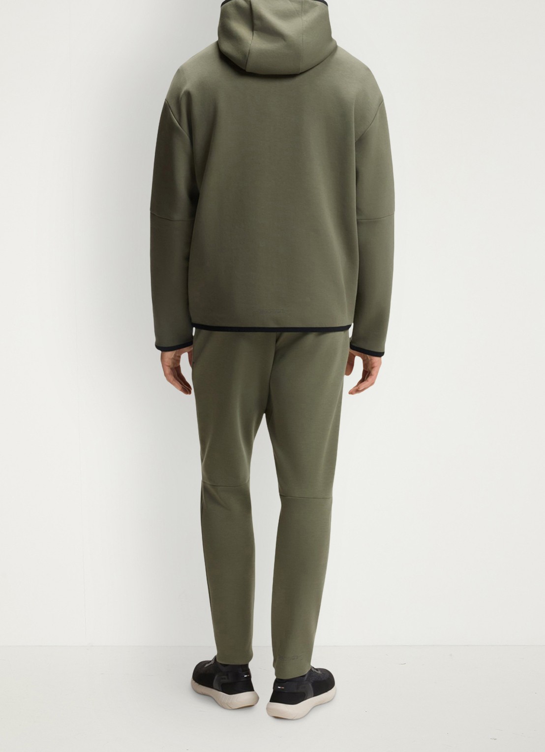 BOSS Sweatvest met capuchon - achterkant legergroen