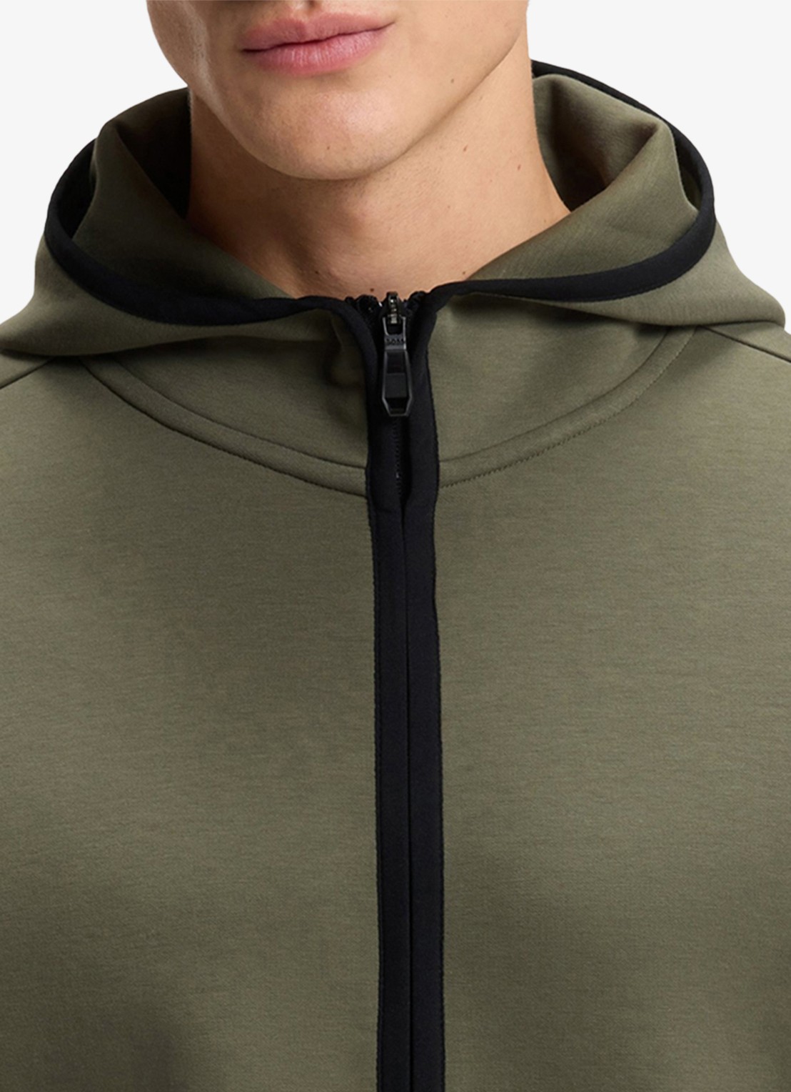 BOSS Sweatvest met capuchon - detail 3 legergroen