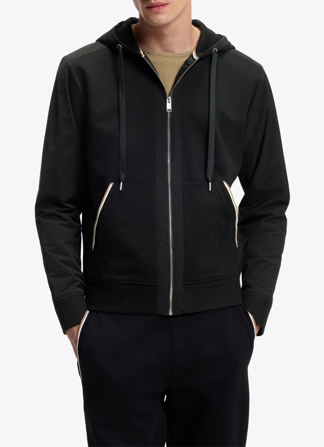 BOSS Sweatvest met capuchon - detail 4 zwart