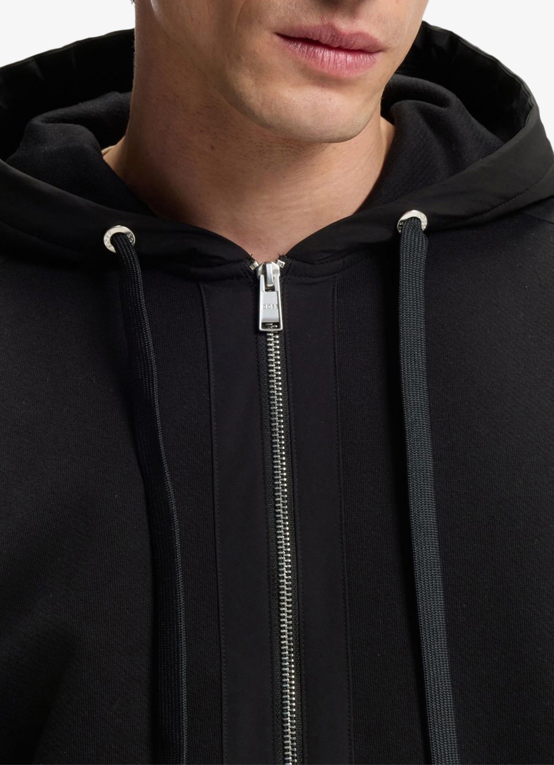 BOSS Sweatvest met capuchon - detail 5 zwart