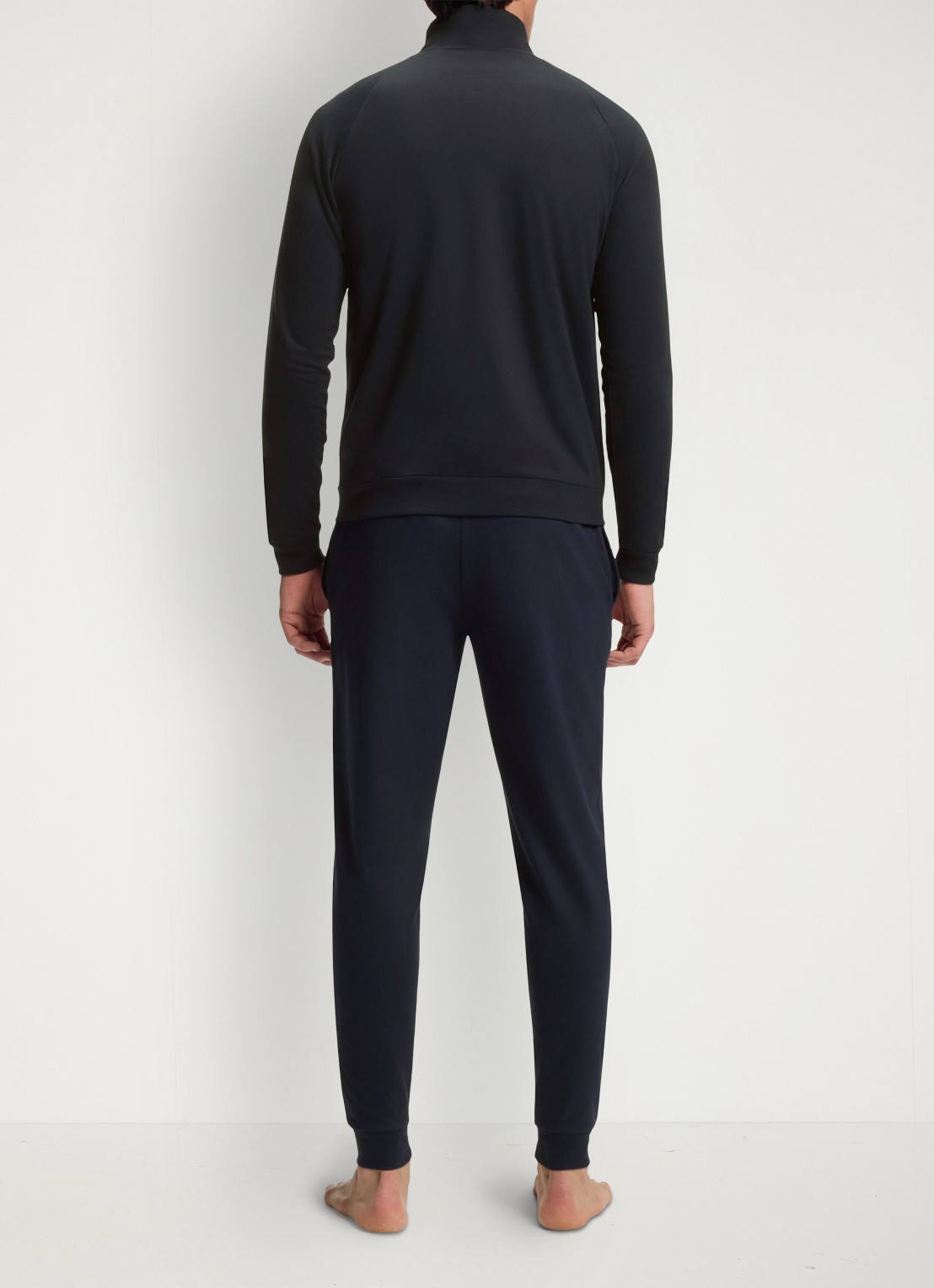BOSS Sweatvest met logo - achterkant donkerblauw