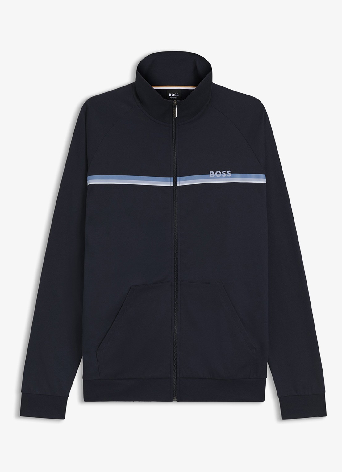 BOSS Sweatvest met logo - voorkant 2 donkerblauw