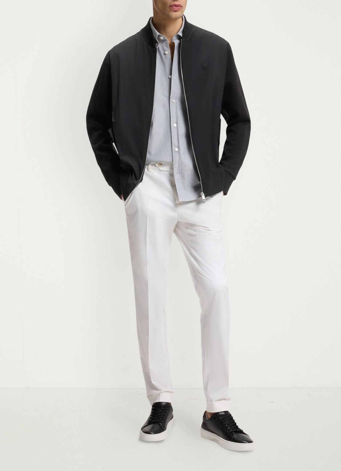 BOSS Sweatvest met logo - voorkant 2 zwart