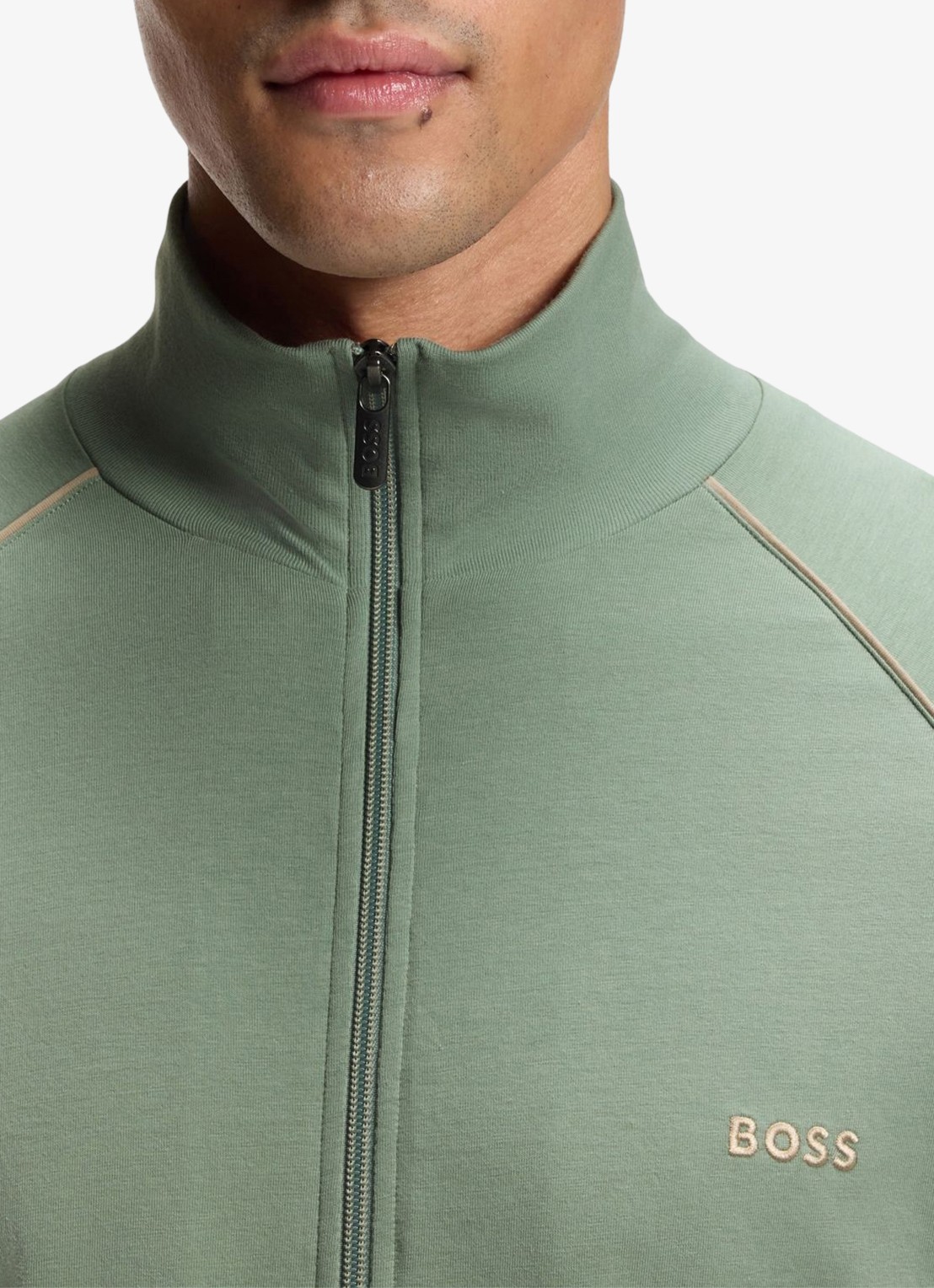 BOSS Sweatvest met logoborduring - detail 4 light/pastel green-330 / groen