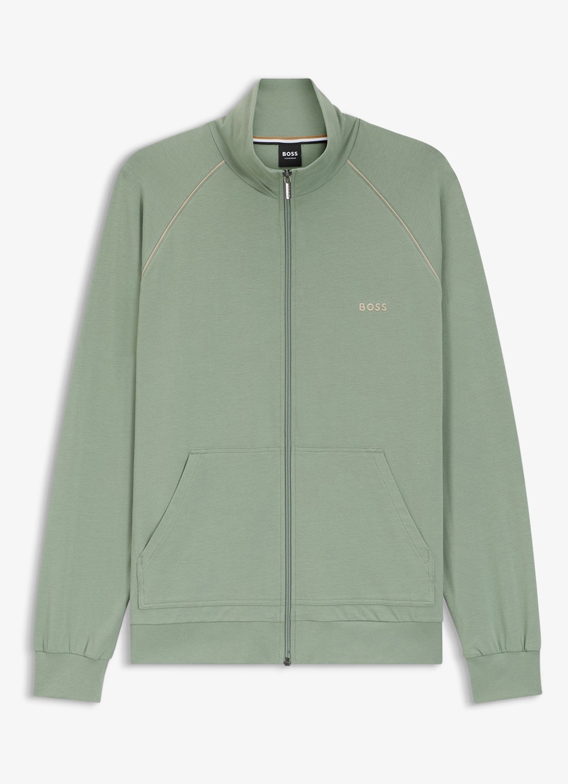 BOSS Sweatvest met logoborduring - voorkant light/pastel green-330 / groen