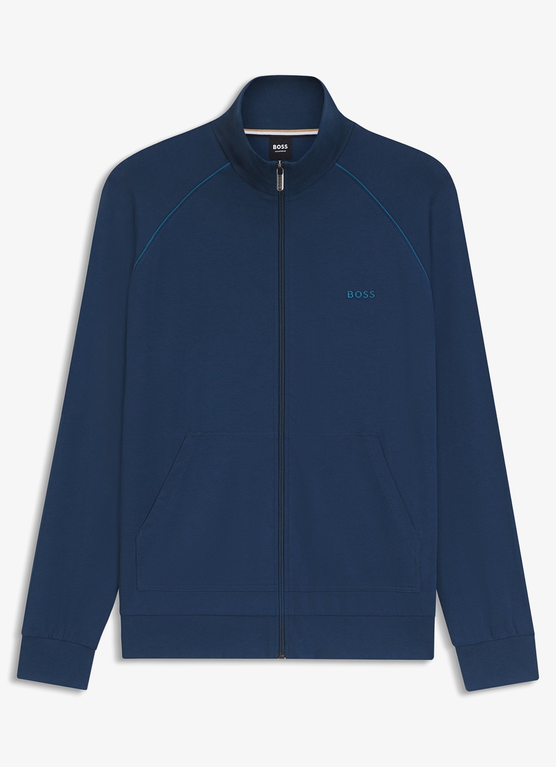 BOSS Sweatvest met logoborduring - voorkant open blue-480 / blauw