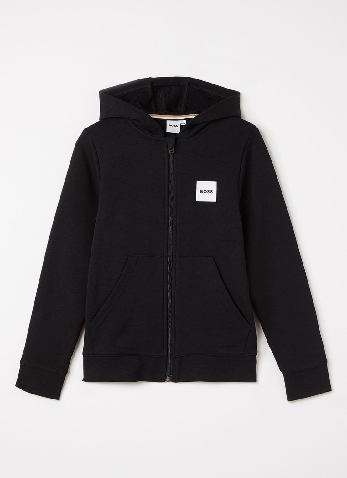BOSS Sweatvest met logoprint - voorkant zwart