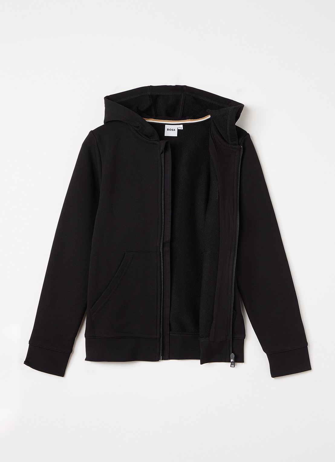 BOSS Sweatvest met logoprint - voorkant 2 zwart