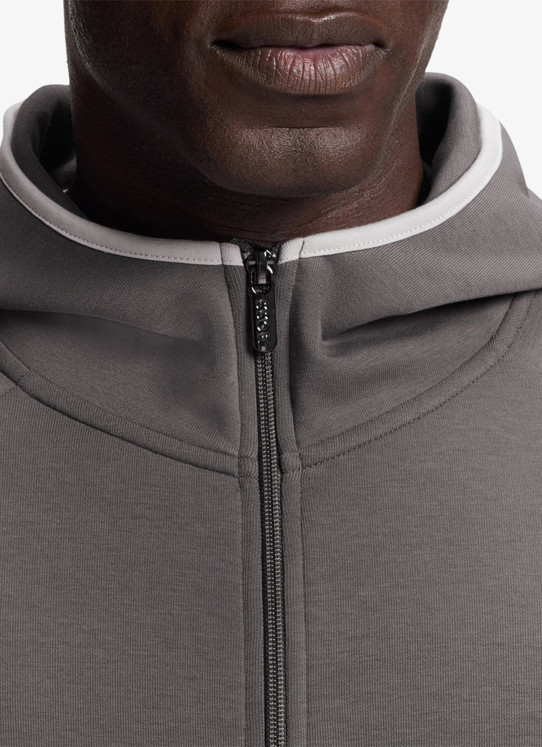 BOSS Sweatvest met steekzakken en capuchon - detail 2 donkergrijs