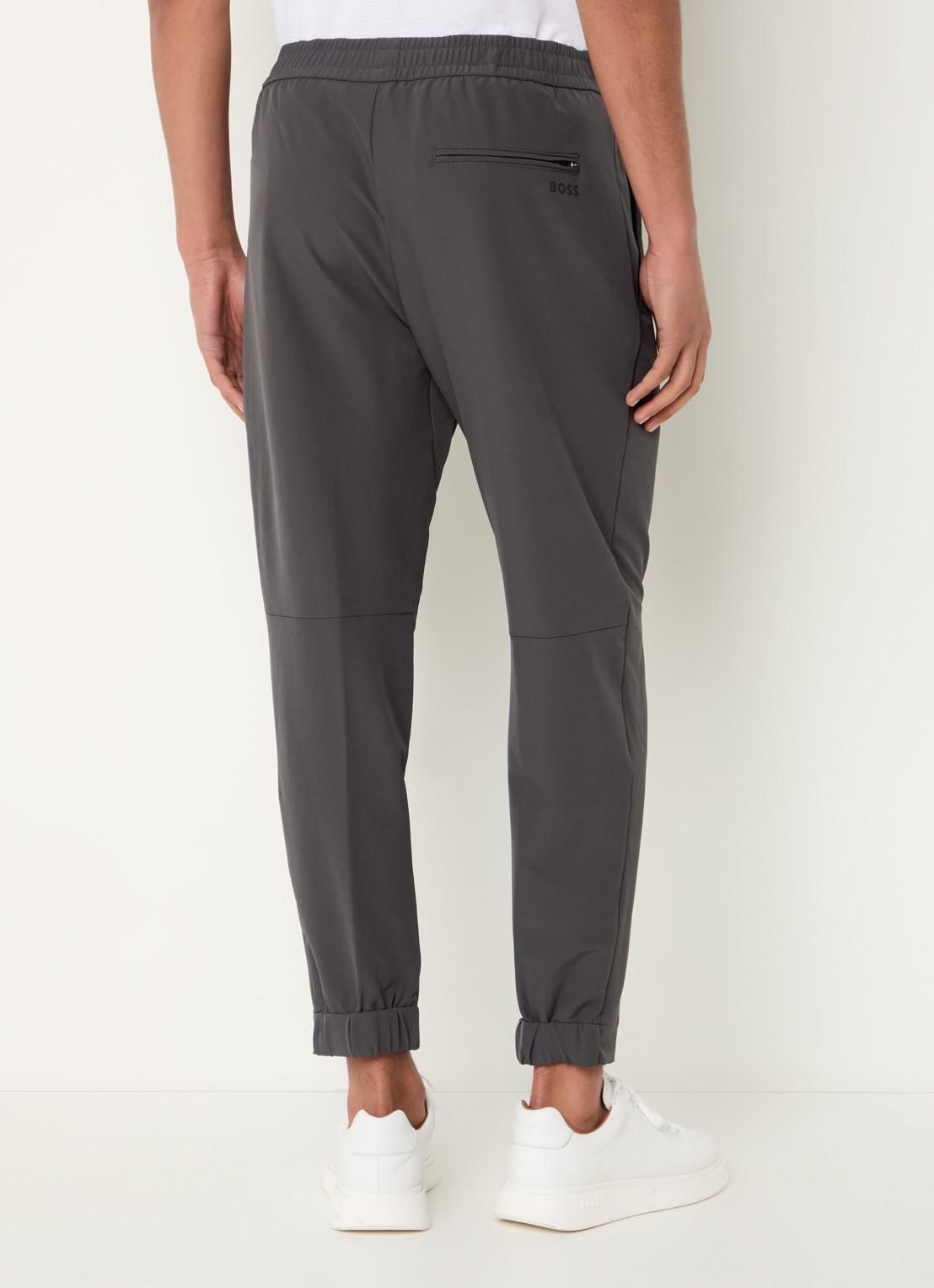 BOSS T_Flex tapered fit joggingbroek met steekzakken - achterkant 5 donkergrijs