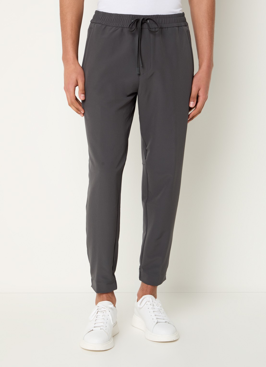 BOSS T_Flex tapered fit joggingbroek met steekzakken - detail donkergrijs