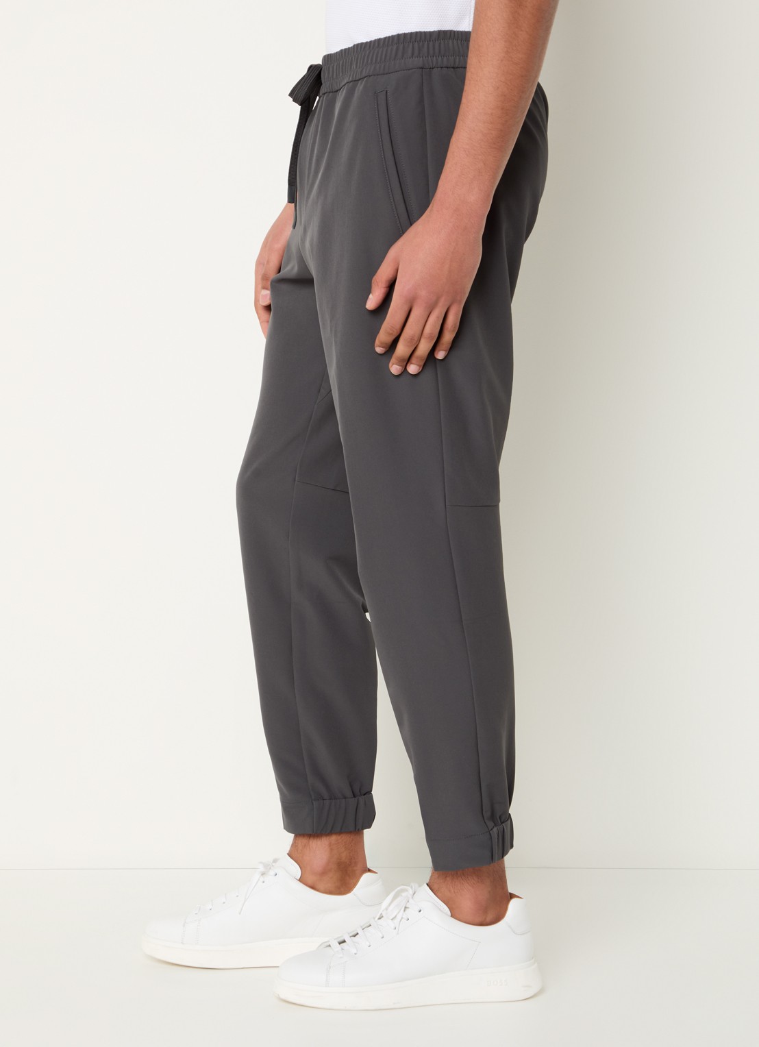 BOSS T_Flex tapered fit joggingbroek met steekzakken - detail 2 donkergrijs