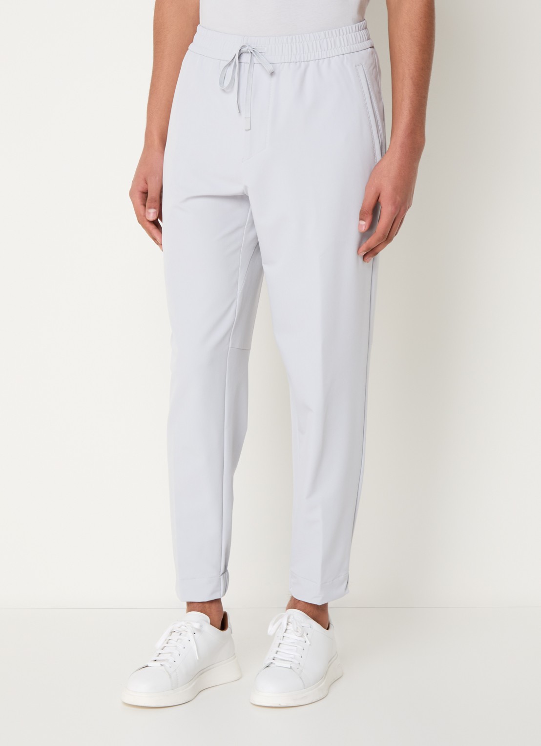 BOSS T_Flex tapered fit joggingbroek met steekzakken - detail 2 lichtgrijs