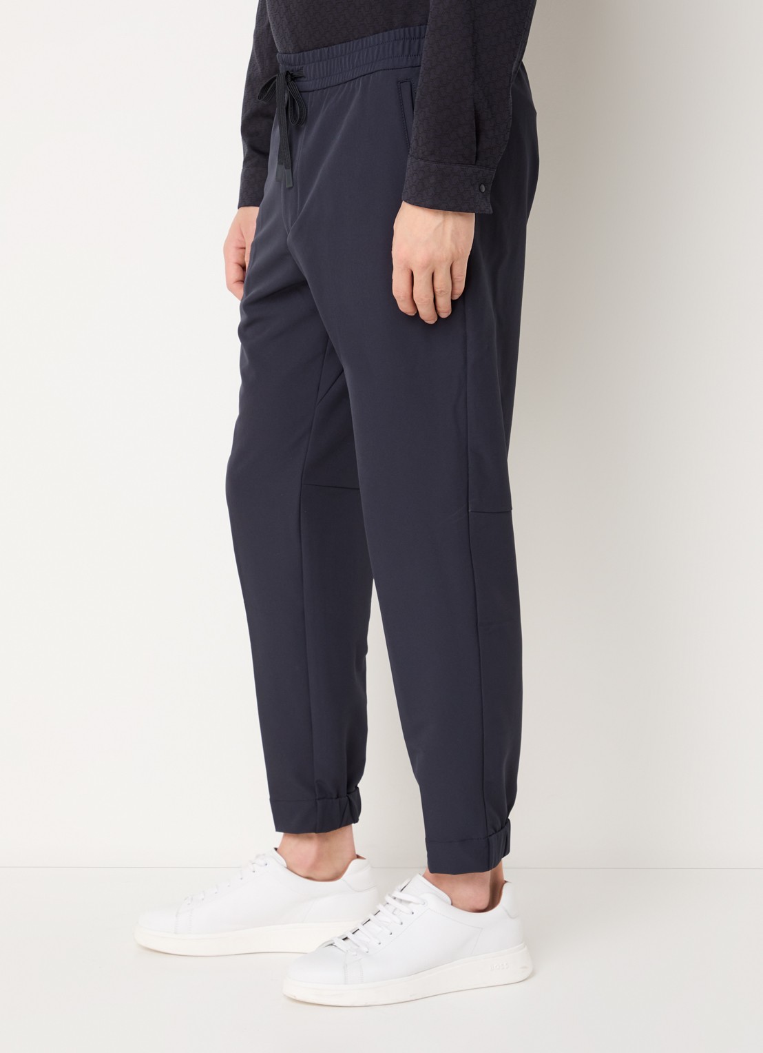 BOSS T_Flex tapered fit joggingbroek met steekzakken - detail 2 donkerblauw