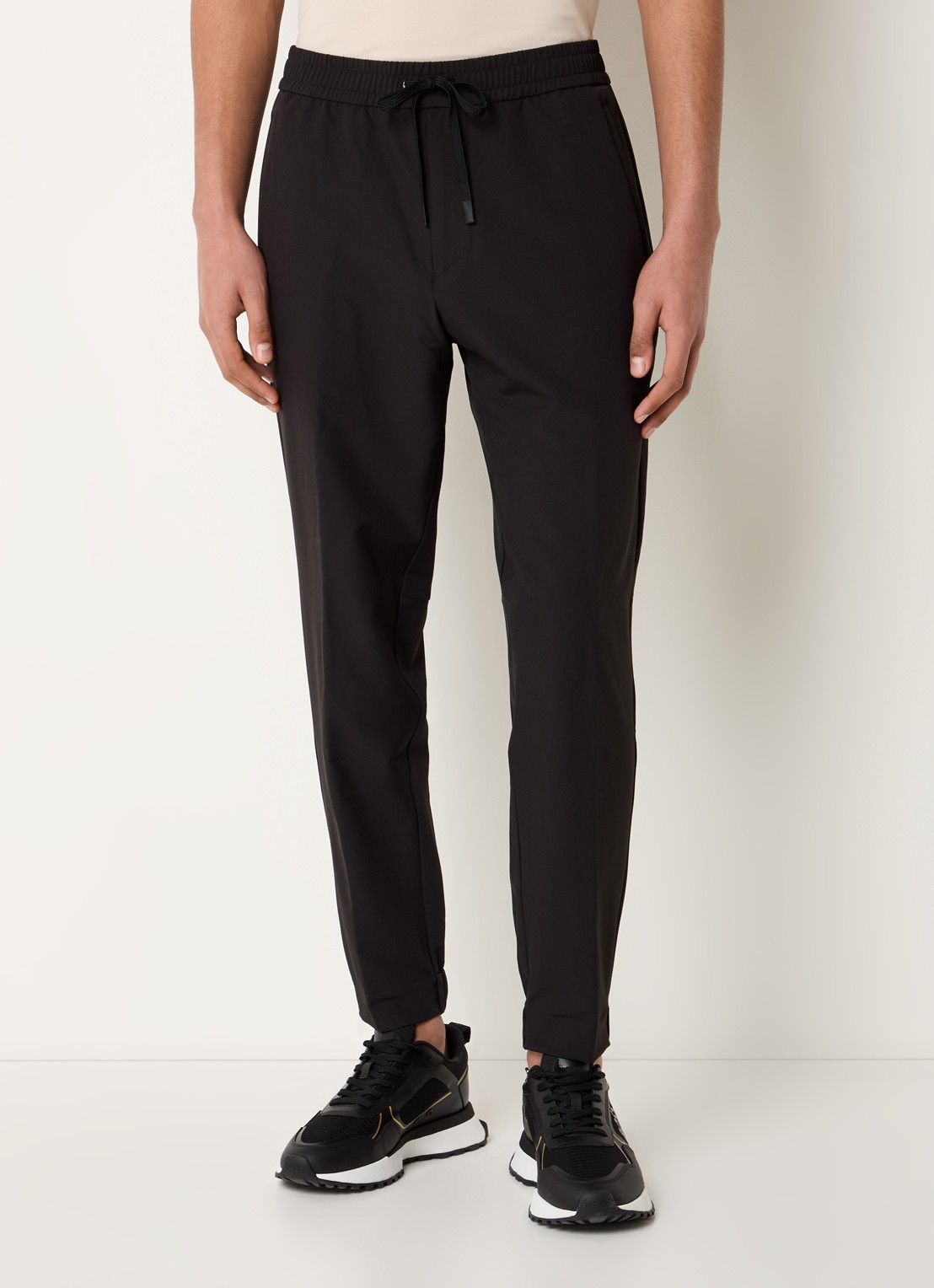 BOSS T_Flex tapered fit joggingbroek met steekzakken - detail 2 zwart