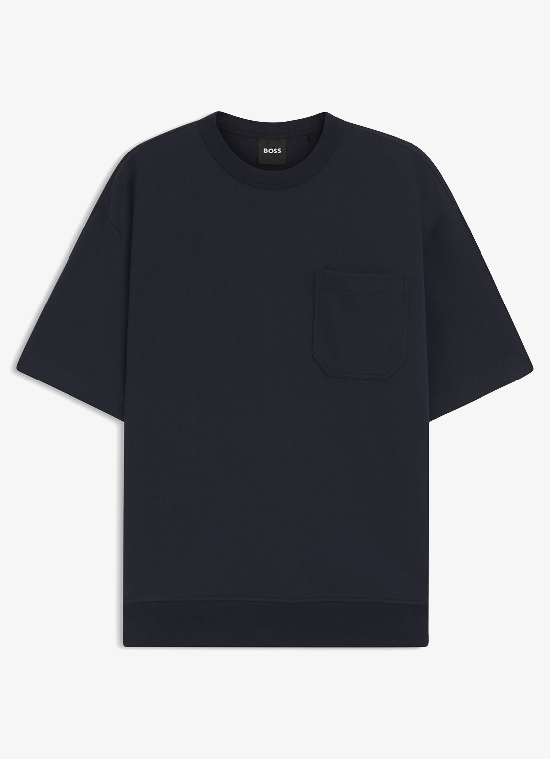 BOSS T-shirt met borstzak - voorkant donkerblauw