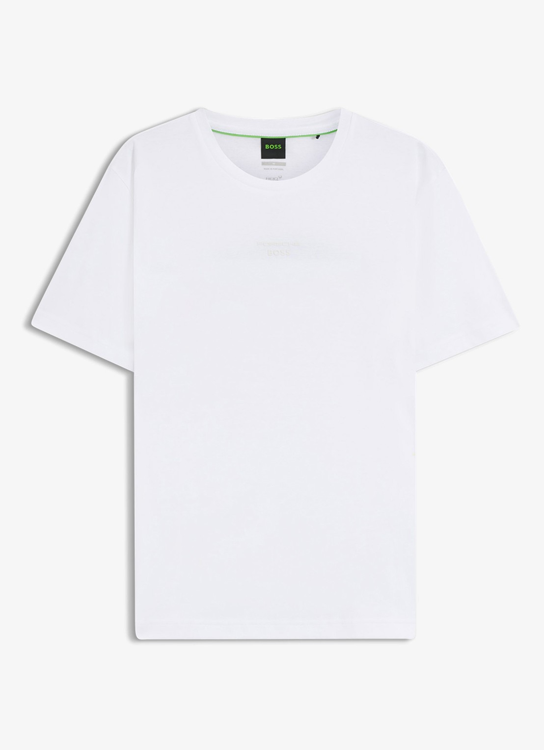 BOSS T-shirt met logo- en backprint - voorkant 3 wit