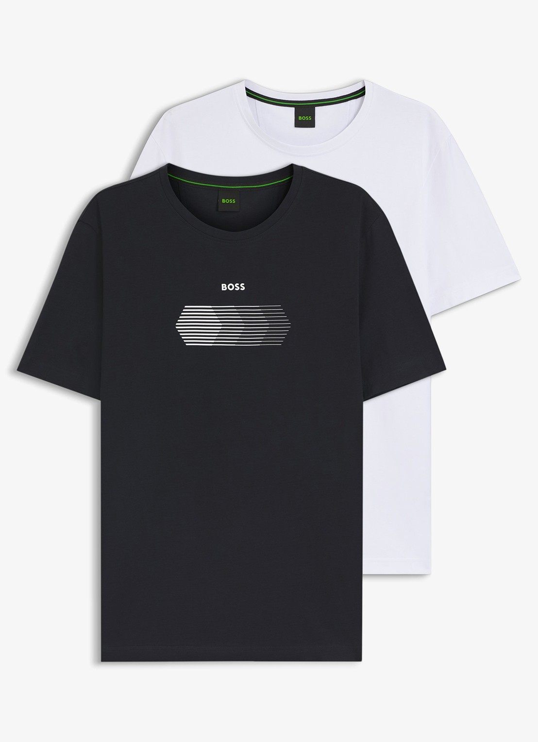 BOSS T-shirt met logo in 2-pack - voorkant wit