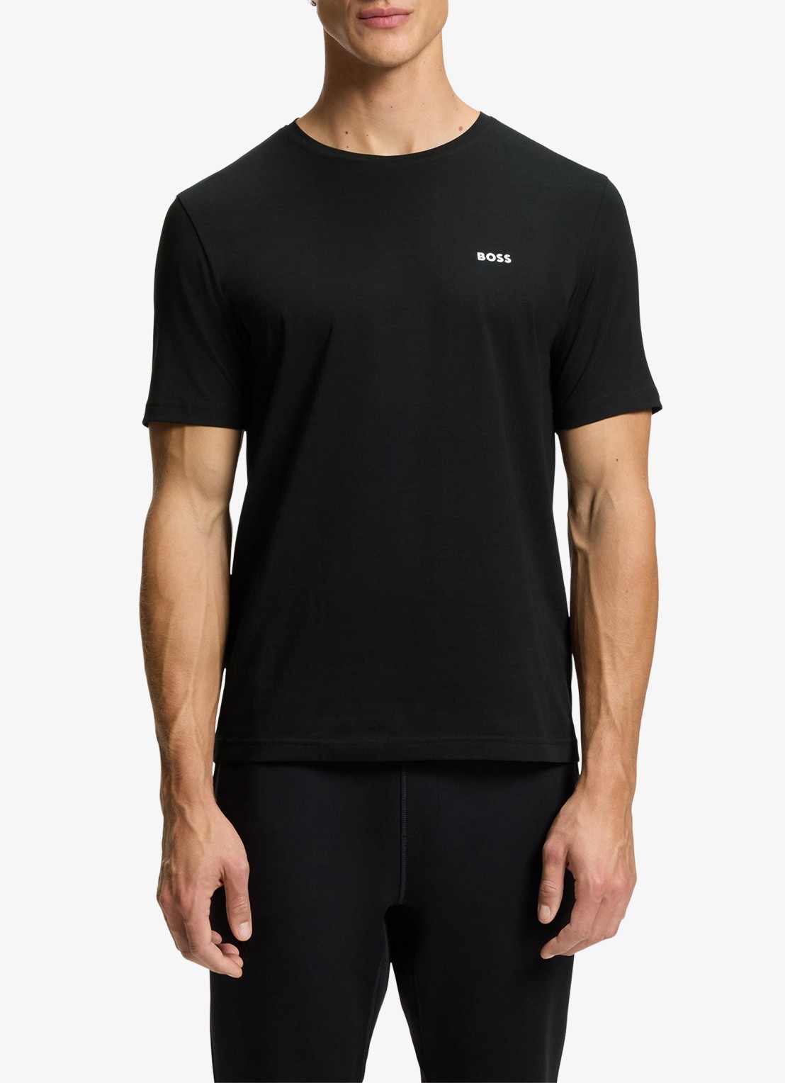 BOSS T-shirt met logo in 2-pack - detail legergroen
