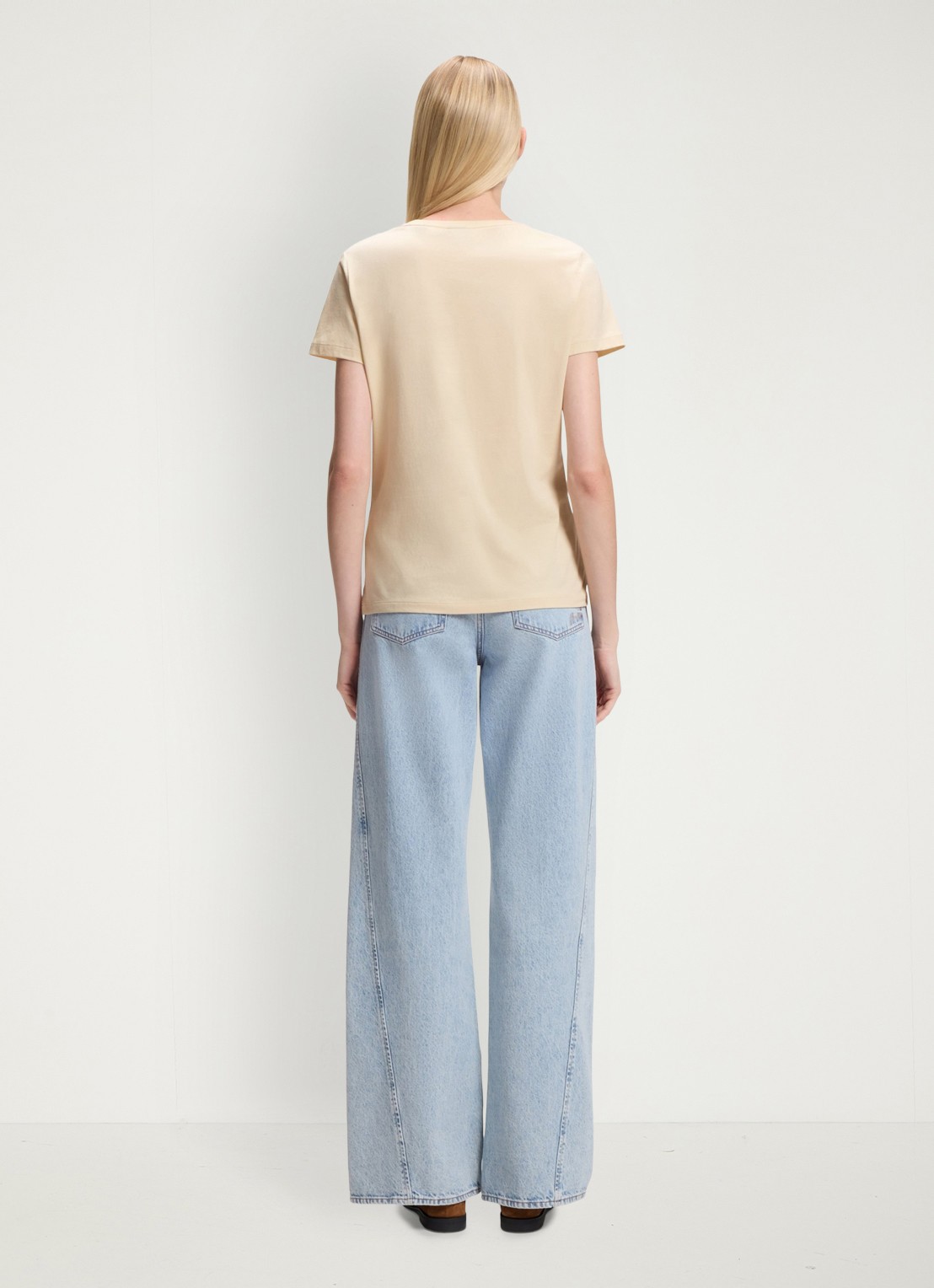 BOSS T-shirt met logo - achterkant light/pastel yellow-742 / beige