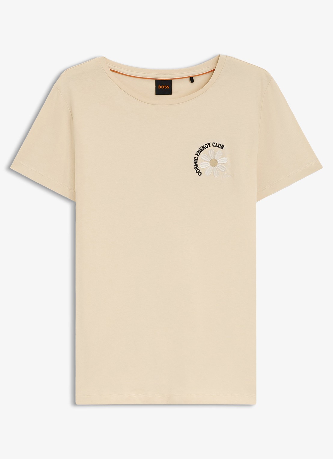 BOSS T-shirt met logo - voorkant light/pastel yellow-742 / beige