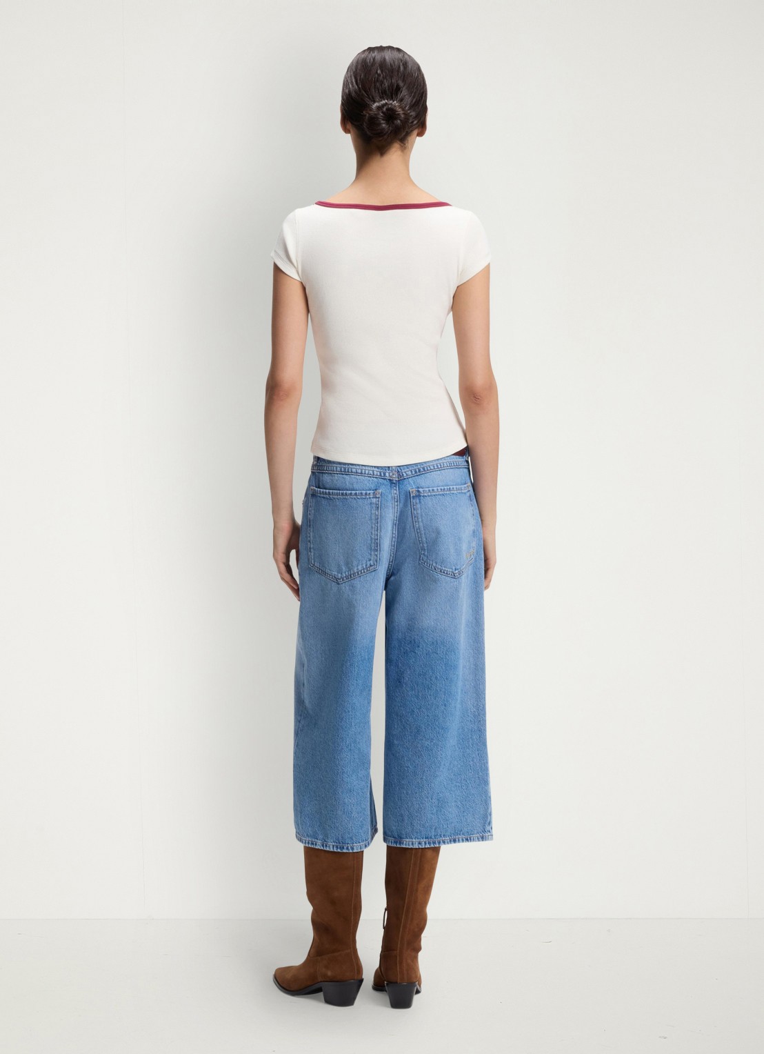 BOSS T-shirt met logo - achterkant creme