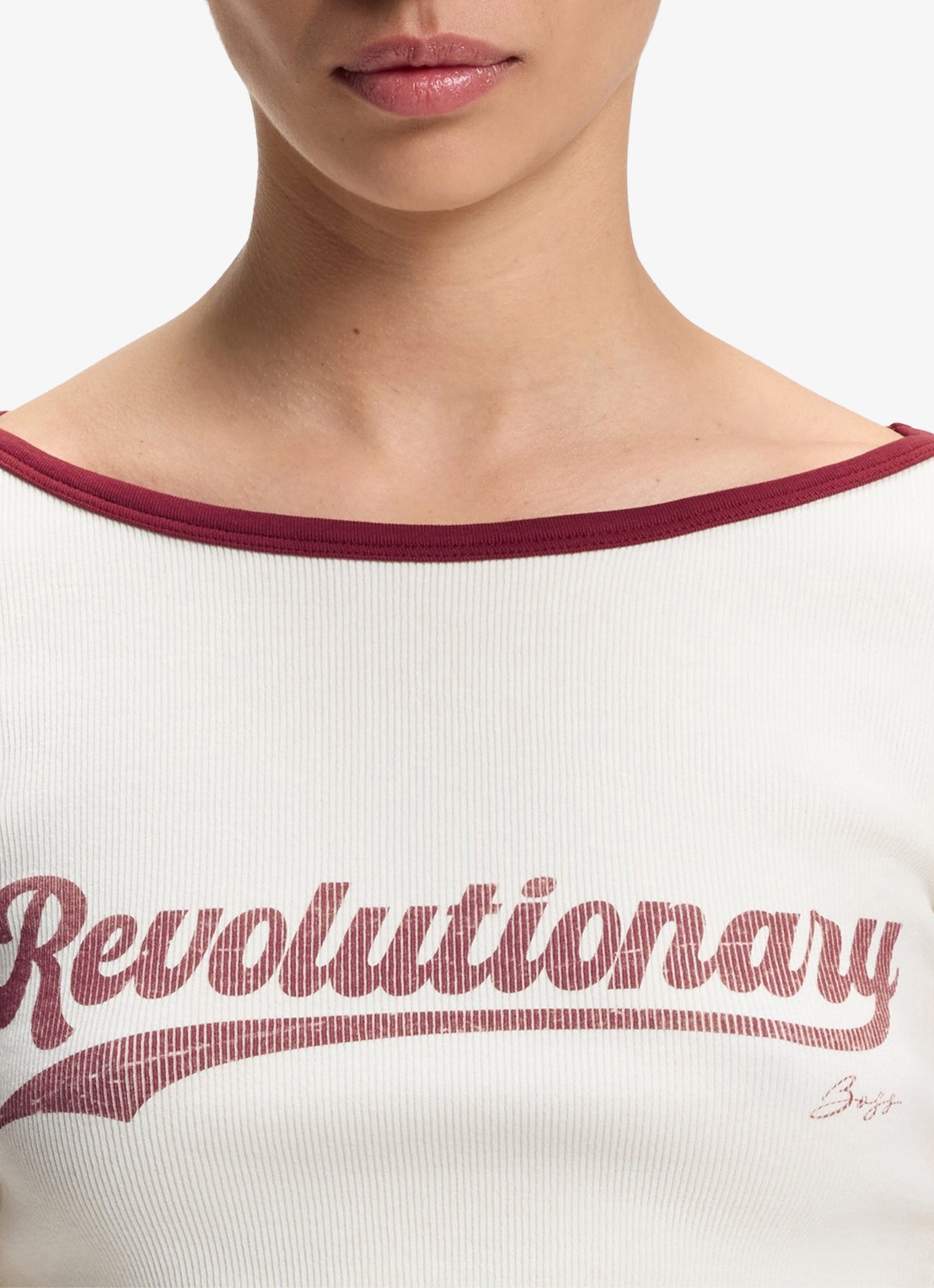 BOSS T-shirt met logo - detail 5 creme