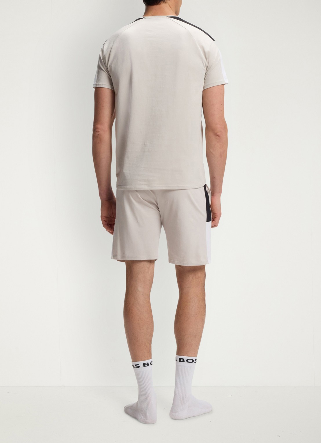 BOSS T-shirt met logo - achterkant 5 beige