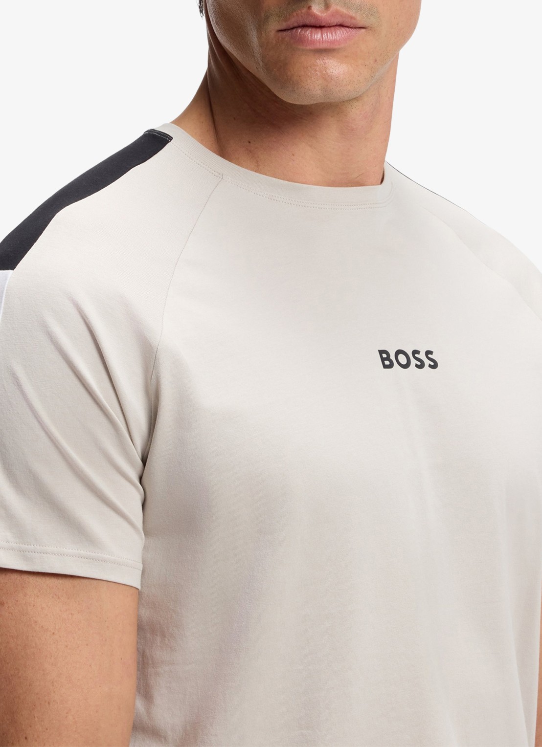 BOSS T-shirt met logo - detail 4 beige