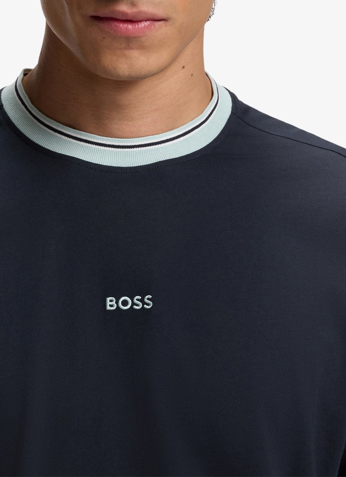 BOSS T-shirt met logo - detail 4 dark blue-404 / blauw