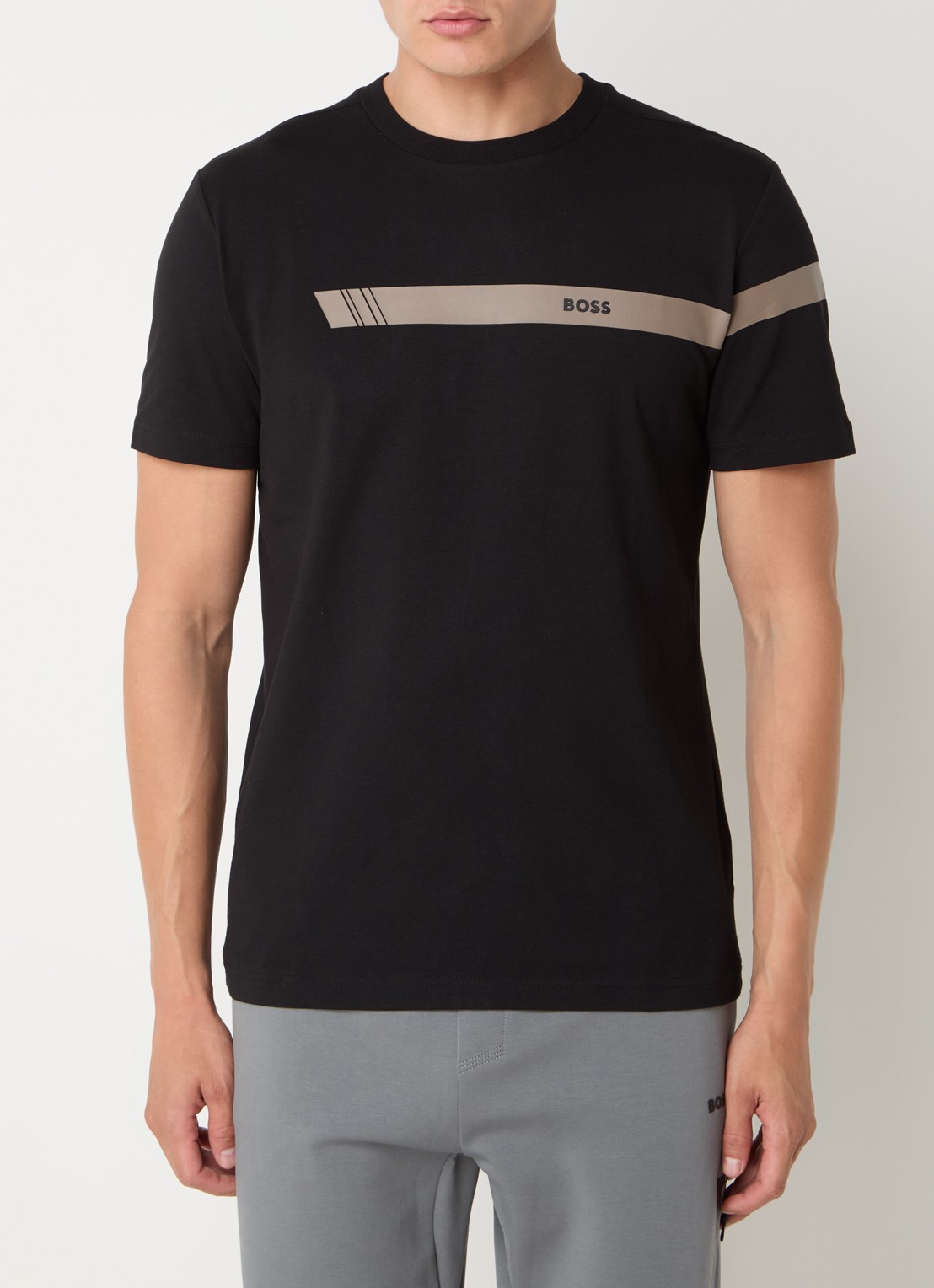 BOSS T-shirt met logo - detail 3 zwart